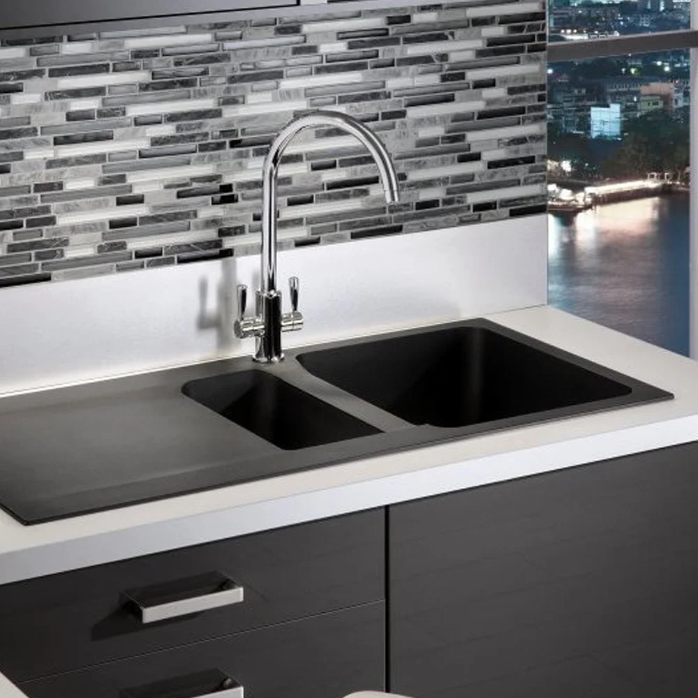 Franke Orion 651 Tectonite Carbon Black Bowl & Half Sink Franke Orion 651 Tectonite Carbon Black Bowl & Half Sink